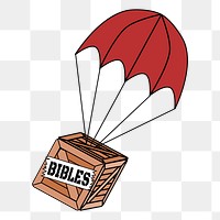 Parachute crate png illustration, transparent background. Free public domain CC0 image.