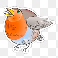 Bird sticker png illustration, transparent background. Free public domain CC0 image.