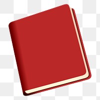 Red book png illustration, transparent background. Free public domain CC0 image.