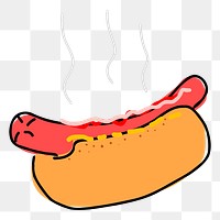 Hot dog png illustration, transparent background. Free public domain CC0 image.