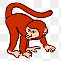 Monkey png illustration, transparent background. Free public domain CC0 image.