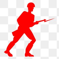 Soldier silhouette png illustration, transparent background. Free public domain CC0 image.