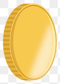 Golden coin png illustration, transparent background. Free public domain CC0 image.