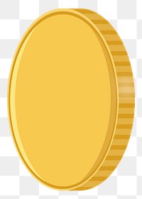 Golden coin png illustration, transparent background. Free public domain CC0 image.