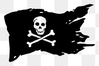 Pirate flag png illustration, transparent background. Free public domain CC0 image.