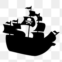 Pirate ship png illustration, transparent background. Free public domain CC0 image.