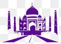 Taj Mahal png illustration, transparent background. Free public domain CC0 image.