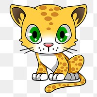 Cheetah png illustration, transparent background. Free public domain CC0 image.