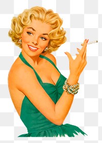 Pinup woman png illustration, transparent background. Free public domain CC0 image.