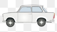 White car png  illustration, transparent background. Free public domain CC0 image.