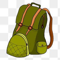 Backpack png illustration, transparent background. Free public domain CC0 image.