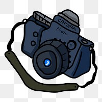 Cartoon camera png illustration, transparent background. Free public domain CC0 image.