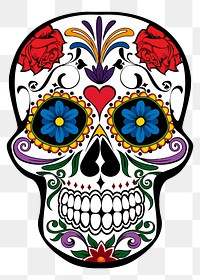 Mexican skull png illustration, transparent background. Free public domain CC0 image.