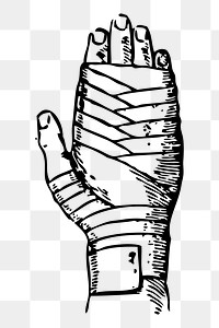 Hand bandage png  illustration, transparent background. Free public domain CC0 image.