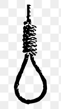 Hanging rope png  illustration, transparent background. Free public domain CC0 image.