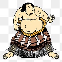 Sumo wrestler png illustration, transparent background. Free public domain CC0 image.