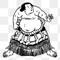 Sumo wrestler png  illustration, transparent background. Free public domain CC0 image.