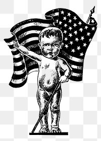 American baby png  illustration, transparent background. Free public domain CC0 image.
