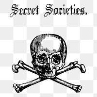 Skull crossbones png  illustration, transparent background. Free public domain CC0 image.