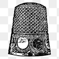 Vintage thimble png  illustration, transparent background. Free public domain CC0 image.