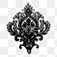 Decorative damask png  illustration, transparent background. Free public domain CC0 image.