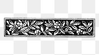 Vintage floral divider png illustration, transparent background. Free public domain CC0 image.