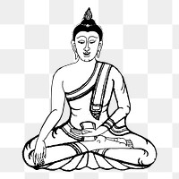 Buddha png  illustration, transparent background. Free public domain CC0 image.