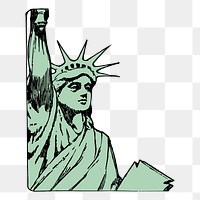 Statue of Liberty png illustration, transparent background. Free public domain CC0 image.