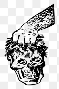 Holding head png  illustration, transparent background. Free public domain CC0 image.