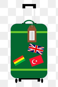 Travel luggage png illustration, transparent background. Free public domain CC0 image.