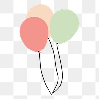 Balloons png illustration, transparent background. Free public domain CC0 image.