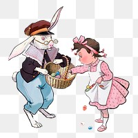 Easter rabbit png illustration, transparent background. Free public domain CC0 image.