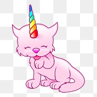 Unicorn cat png illustration, transparent background. Free public domain CC0 image.