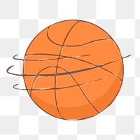 Basketball png illustration, transparent background. Free public domain CC0 image.