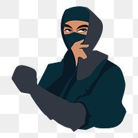 Ninja png illustration, transparent background. Free public domain CC0 image.