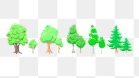 Trees png illustration, transparent background. Free public domain CC0 image.