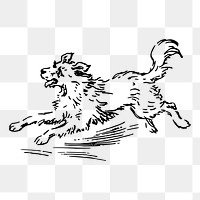 Running dog png illustration, transparent background. Free public domain CC0 image.