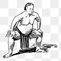 Japanese sumo png illustration, transparent background. Free public domain CC0 image.