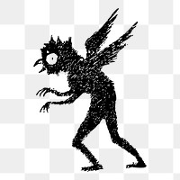 Bird demon png illustration, transparent background. Free public domain CC0 image.
