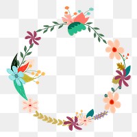 Floral wreath png illustration, transparent background. Free public domain CC0 image.