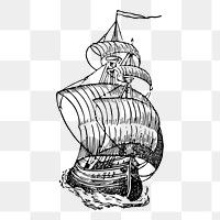 Sailboat png  illustration, transparent background. Free public domain CC0 image.