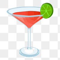 Cocktail png illustration, transparent background. Free public domain CC0 image.