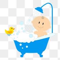 Baby bath png illustration, transparent background. Free public domain CC0 image.