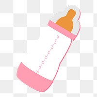 Baby bottle png illustration, transparent background. Free public domain CC0 image.