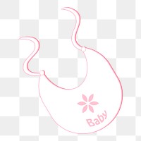 Pink bib png illustration, transparent background. Free public domain CC0 image.