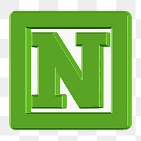 N alphabet png illustration, transparent background. Free public domain CC0 image.