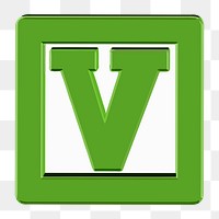 V alphabet png illustration, transparent background. Free public domain CC0 image.