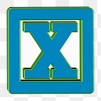 X alphabet png illustration, transparent background. Free public domain CC0 image.