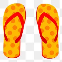 Orange flipflop png illustration, transparent background. Free public domain CC0 image.