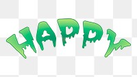 Happy word png typography, transparent background. Free public domain CC0 image.